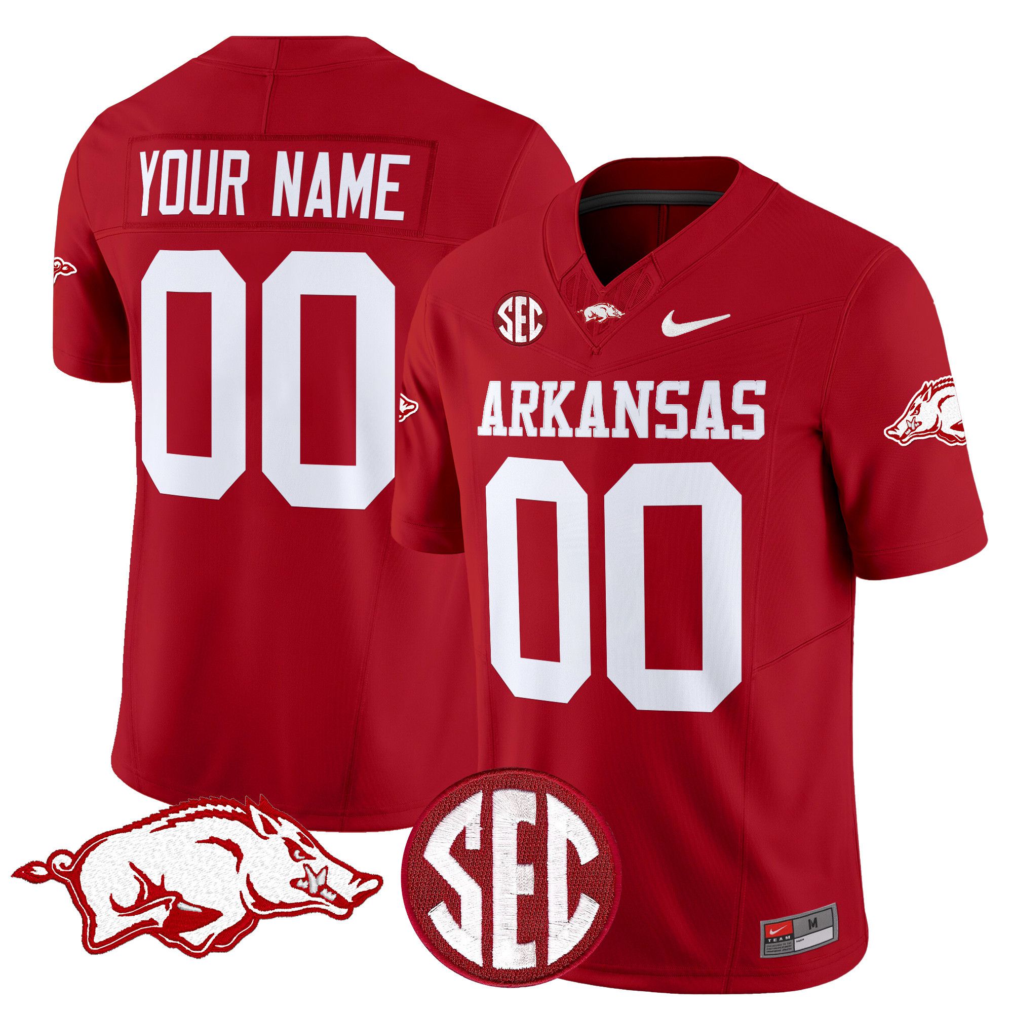 Men Arkansas Razorbacks Red Nike 2024 Vapor Limited Custom NCAA Jersey style 1